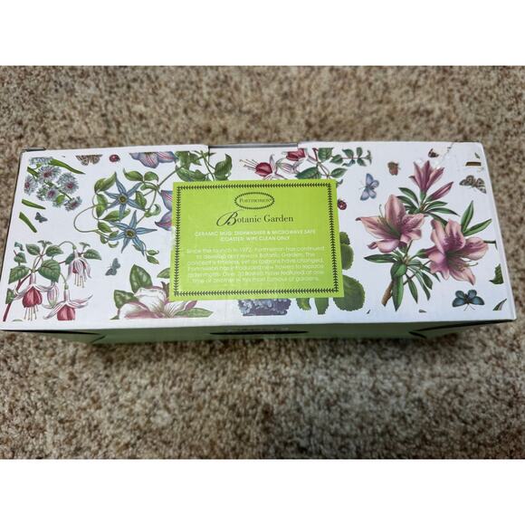 Portmeirion Botanic Garden Sweet Violet 4 Piece mug & coaster Set; Porcelain - Picture 7 of 11